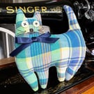 Cat Soft Toy Hand Sewn Collectable Art Doll