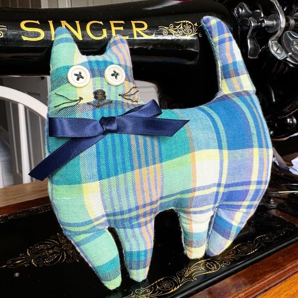 Cat Soft Toy Hand Sewn Collectable Art Doll