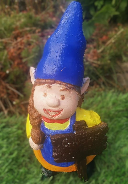 Young Lady Handmade and Painted Garden Gnome