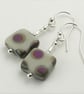 10 colours - Sterling silver & 10mm slab Czech glass drop earrings in a gift box - Image 1