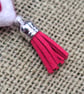 Needle Felted Heart Keychain – Red & White Heart Charm with Tassel, Free Postage - Image 4