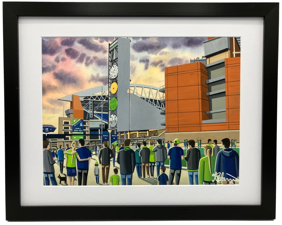Seattle NFL High Quality Framed Art Print. Approx A4