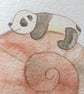 Watercolour Teddy Bear Illustration - Taking It Slow - Snail and Panda  - Image 4