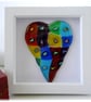 Rainbow Patchwork Heart in Box Frame Fused Glass Picture 007 - Image 5