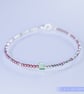 Bracelet dainty sterling silver & Swarovski glass pearl asymmetric pattern  - Image 5