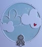Grandparents Card - Rabbit With Clouds - Aqua - Image 7