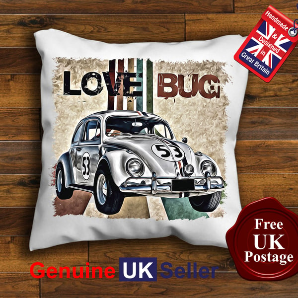 Herbie The Love Bug Cushion Cover, Choose Your Size