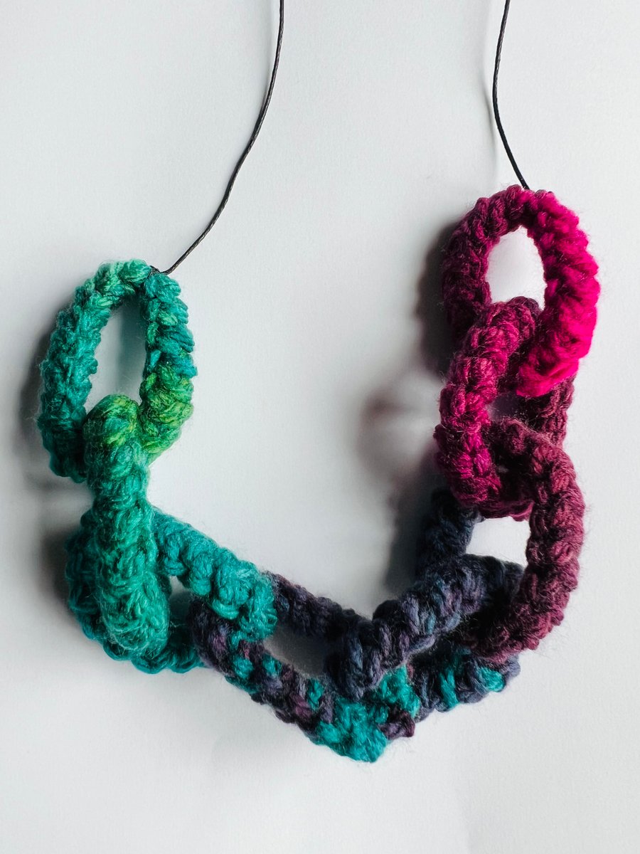 Handmade crochet chain necklace