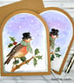 Robin Christmas Cards - 2 card set, letterpress style, watercolour, retro  - Image 7