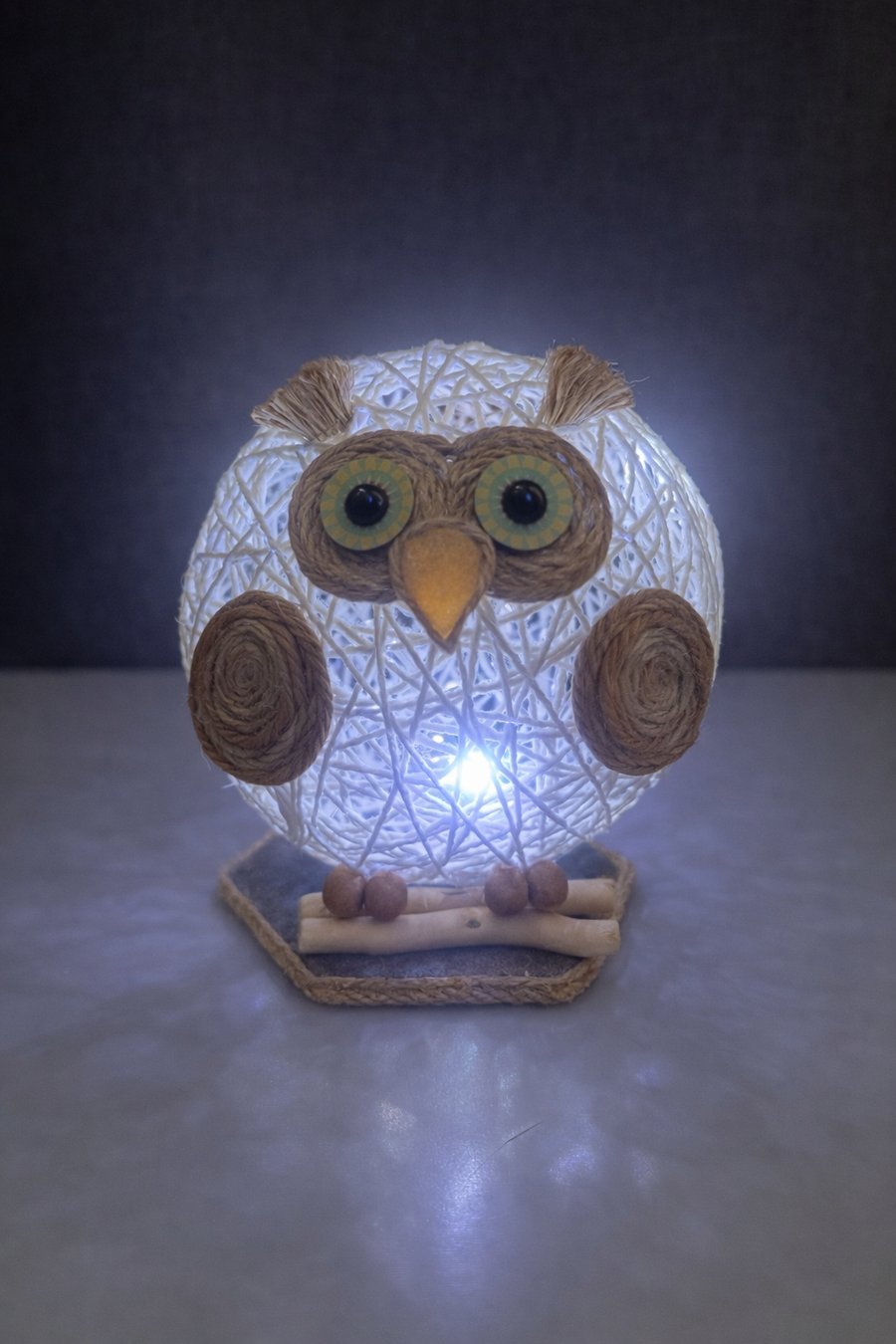 Rustic Owl Light Decor, Handmade Woodland Nursery Art,Cute Owl Gift. 