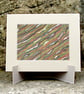 Original Abstract Coloured Pencil Drawing Green Brown - Ribbons No.3 - Image 1