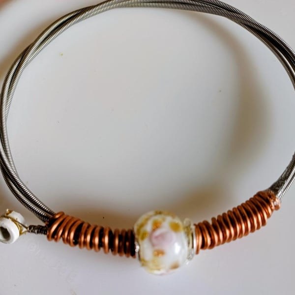 Up-Cycled and Re-Purposed Guitar String Bangle. Groovy !