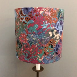 Bold Vivid Multicoloured Patchwork Style 80s Vintage Fabric Lampshade