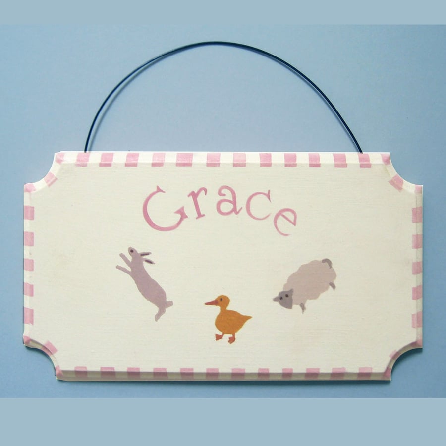 Farm Animals Door Plaque, Personalised Gift