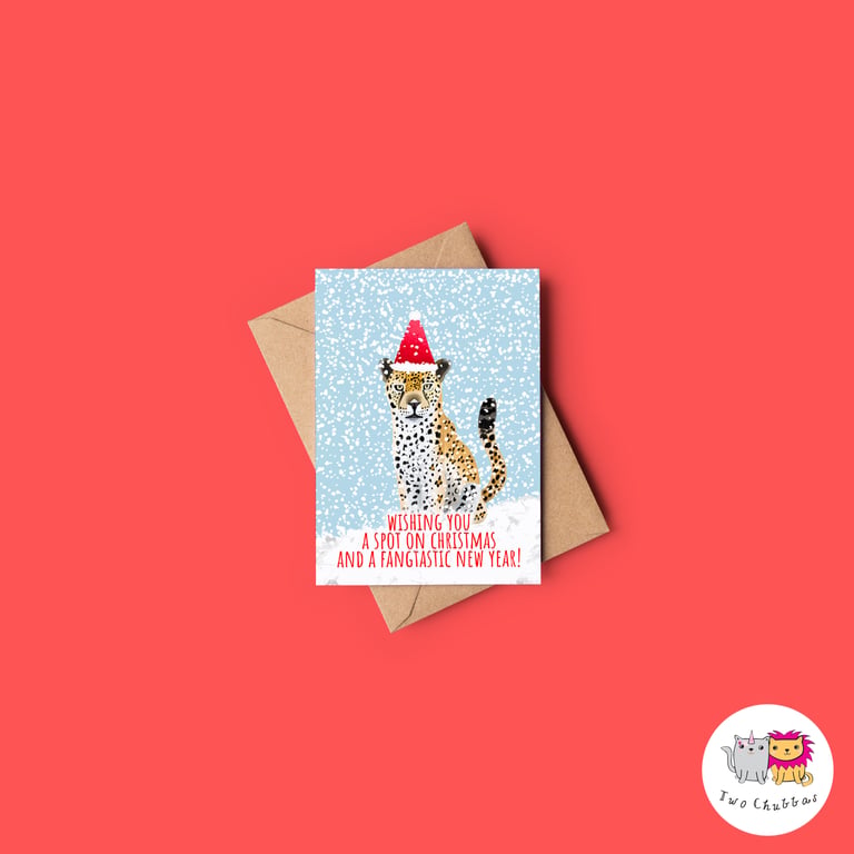 Hippo Christmas Card, A6 Christmas Card, Cute Animal Christmas Card