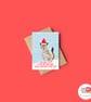 Hippo Christmas Card, A6 Christmas Card, Cute Animal Christmas Card