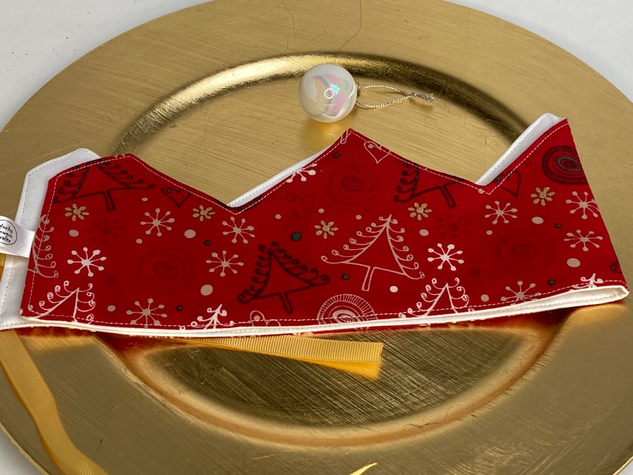 Pick and Mix Christmas reusable crowns. Red 'scandi' style trees and reindeer