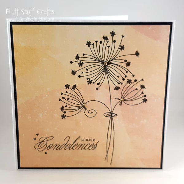 Handmade sympathy card - flower heads - sincere condolences