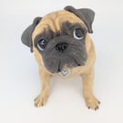 Pug with heart tag - May Sale Item