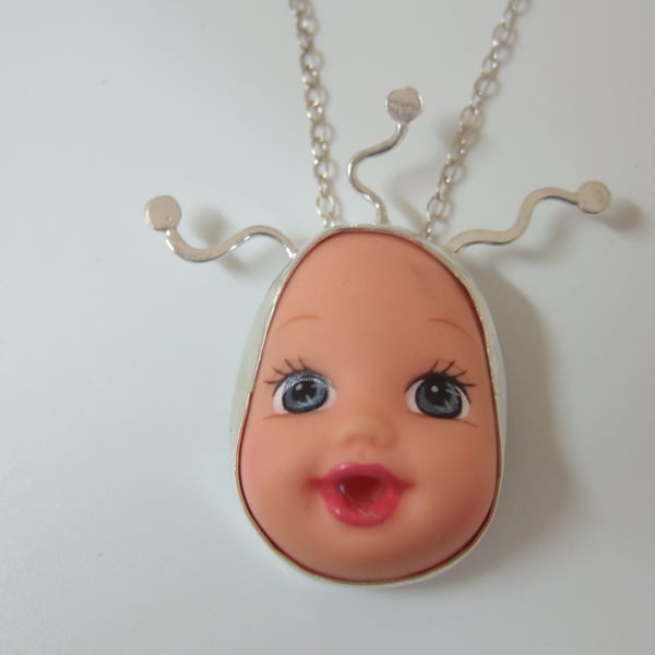 Sterling Silver Doll Face Pendant No. 6