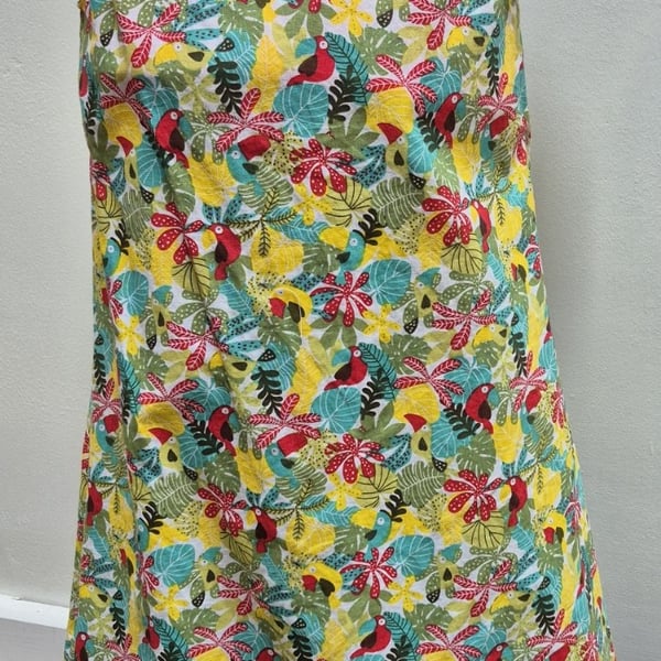 Girls dress, jungle theme, popover dress, age 4-5 years