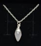 Rainbow Moonstone Marquise Necklace – Sterling Silver Gemstone Pendant