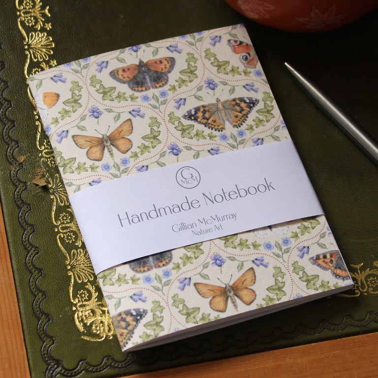 Handmade Butterfly Notebook - Small Notepad for Journalling and To Do Lists
