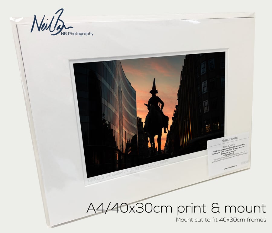The Duke Glasgow Queen Street Scotland - A4 (40x30cm) Unframed Print