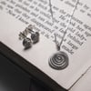 Sterling silver pendant & earring set - twist of silver