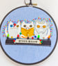 Embroidered Hoop art. Cool Cats.