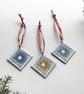 Square Snowflake Enamelled Christmas Decoration - Image 2