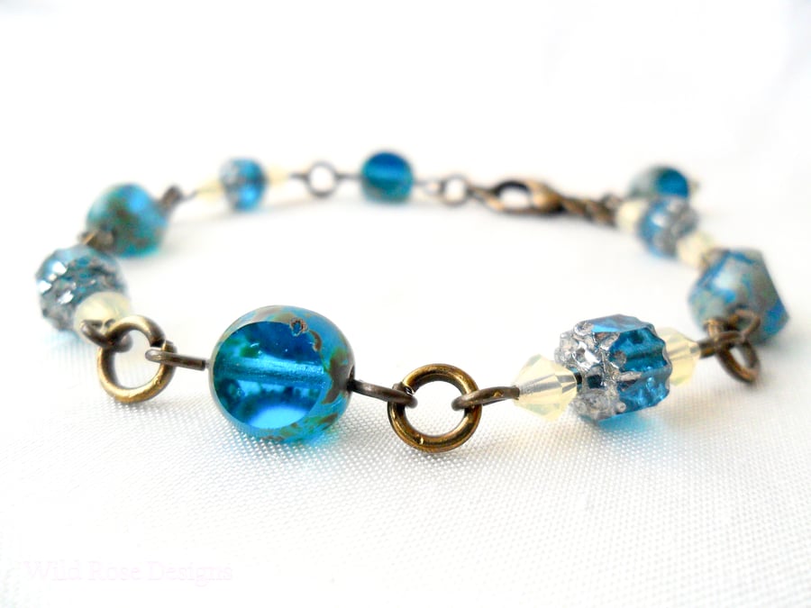 Dark aqua bead bracelet