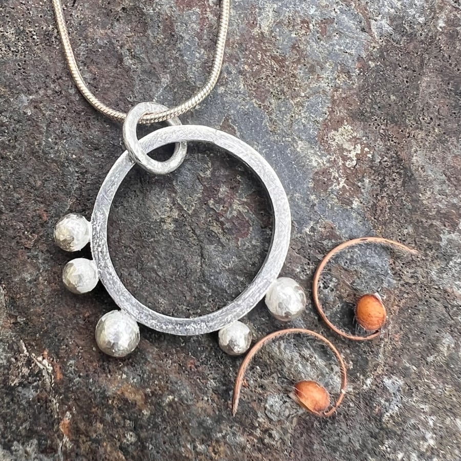 Silver  Seed Pod Necklace