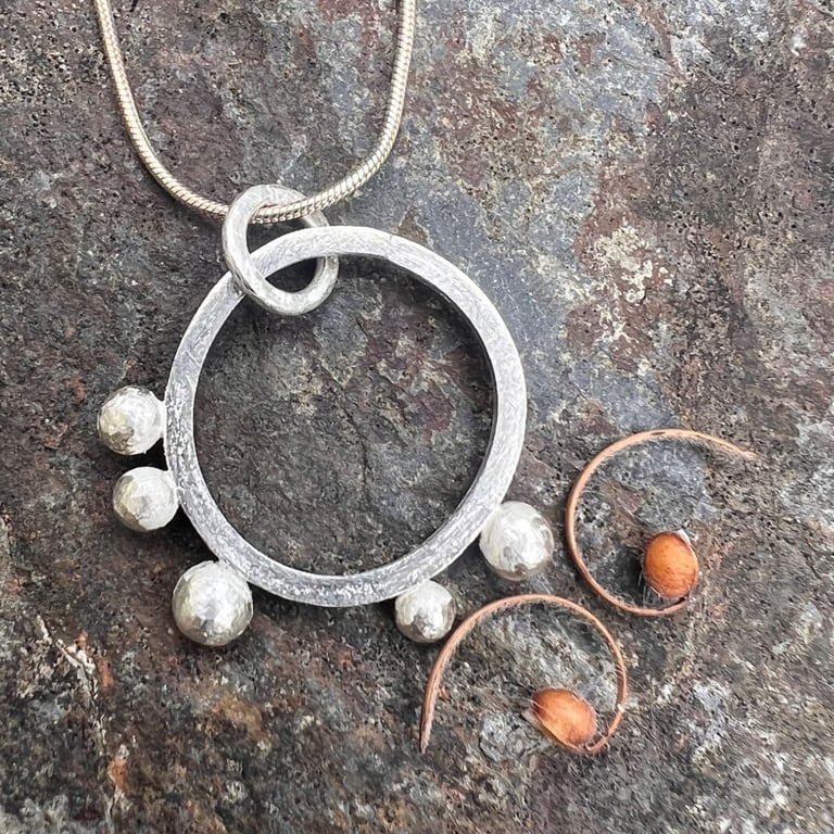 Silver  Seed Pod Necklace
