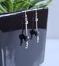 Natural Snowflake Obsidian & 925 Silver Dangle Earrings Gift Crystal Jewellery - Image 6