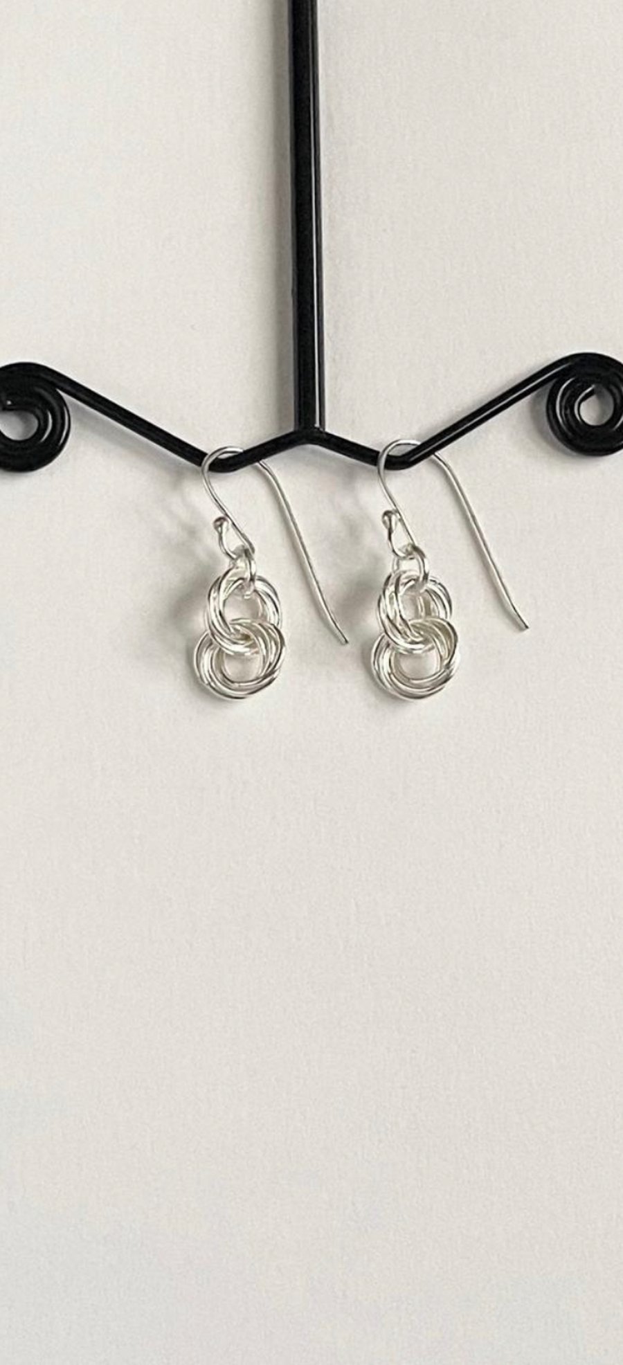 Sterling Silver Mobius Chainmaille Earrings 