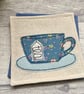 Tea cup coaster, floral coaster - Image 3