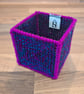 Medium container for office items - dark colours with magenta edge - Image 1