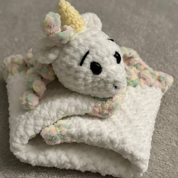 Unicorn Crochet Baby Comforter