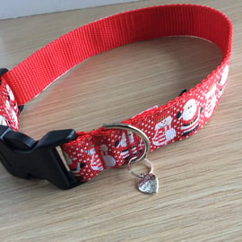 Handmade Christmas dog collar - medium