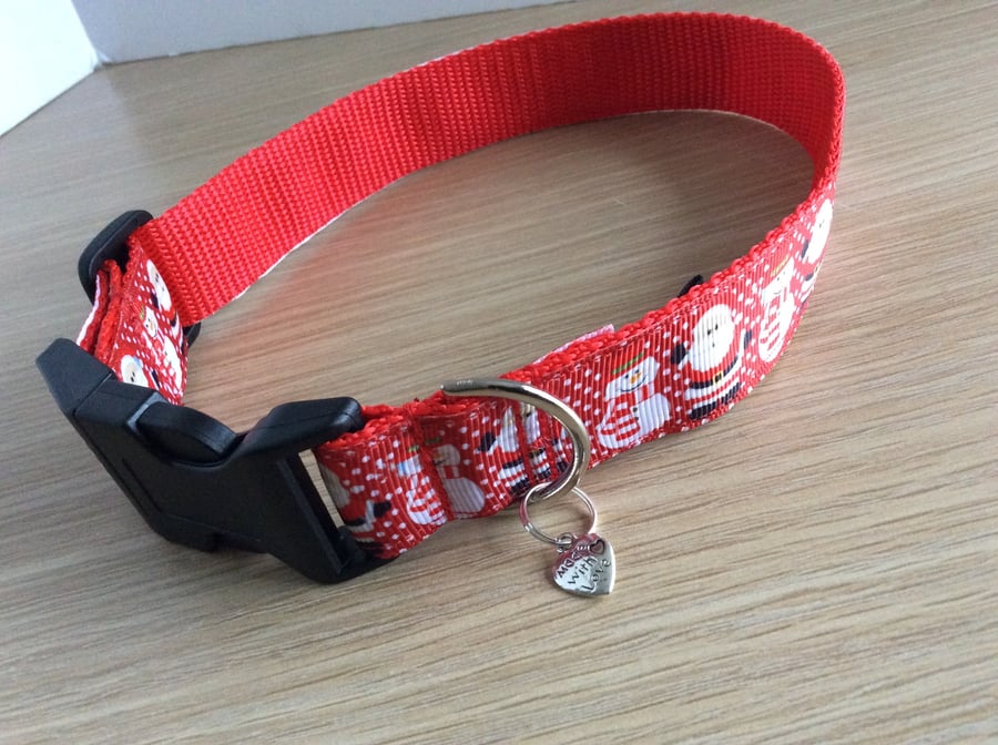 Handmade Christmas dog collar - medium