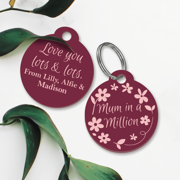 Mums In A Million Keyring: Personalised Cute Mother's Day Quote Gift For Mum