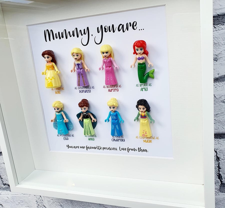 Lego Disney Princess Minifigure Frame (8 figs) - Folksy