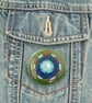 Fused Glass Palladium Foil Flower Brooch - Image 3