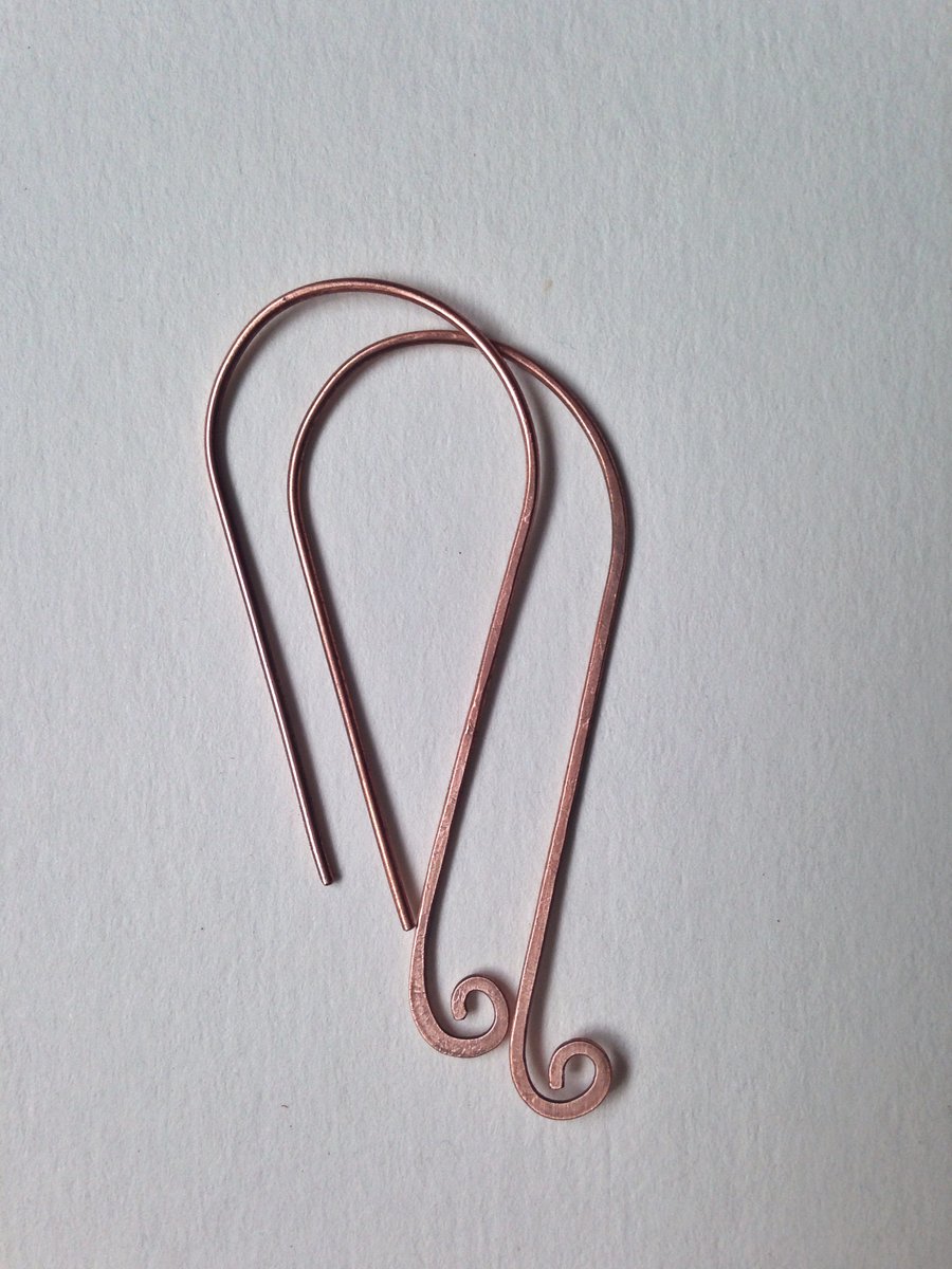 Copper curl earrings 