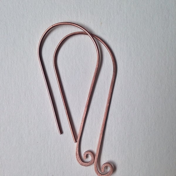 Copper curl earrings 