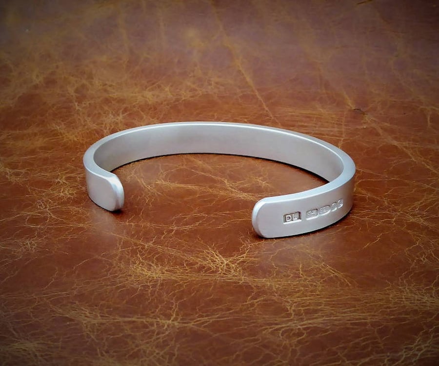 Men's 51 Grams Solid 925 Sterling Silver Heavy, Torque, Bangle, Bracelet.