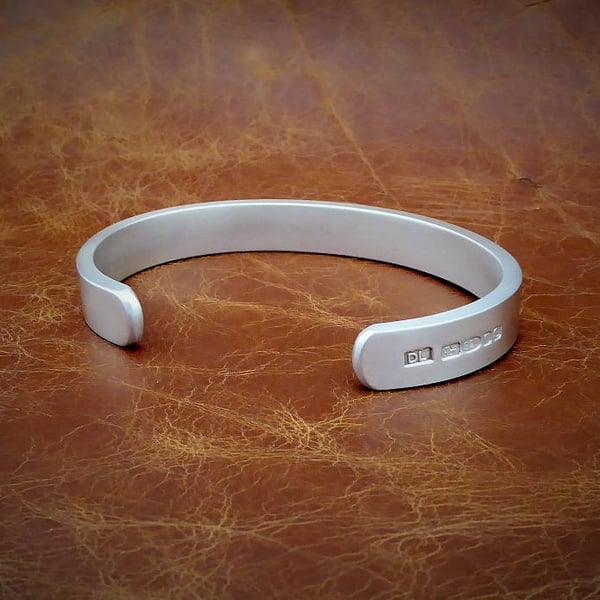 Men's 51 Grams Solid 925 Sterling Silver Heavy, Torque, Bangle, Bracelet.