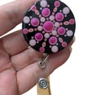 Hand painted mandala Badge Reel