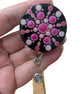 Hand painted mandala Badge Reel